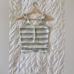 Vintage Havana Striped Wrap Crop Tank